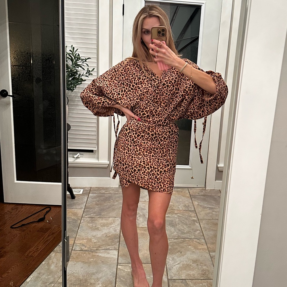 Billabong Brown Leopard Mini Dress